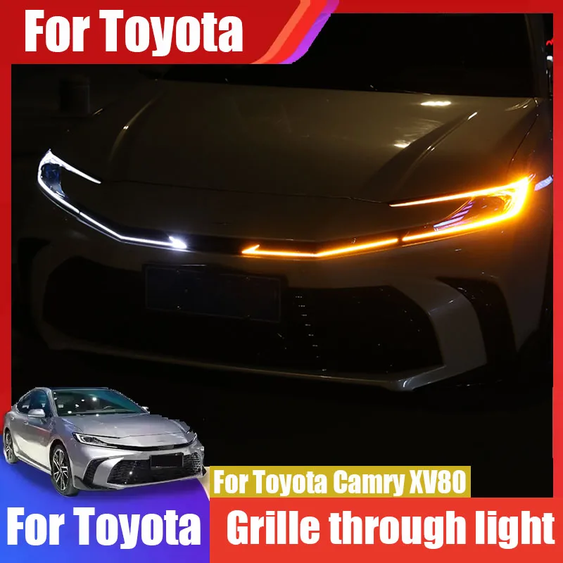 1 pair Front grille dynamic scanning LED Daytime Running Light Accessories Grille Through light For Toyota Camry XV80 2024
1 pair Front grille dynamic scanning LED Daytime Running Light Accessories Grille Through light For Toyota Camry XV80 2024