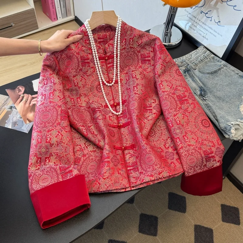 New Chinese Style Elegant Oriental Classical Silk Satin Embroidered Button Hanfu Stand Collar Women's Cuffed Long Sleeve Impr...
New Chinese Style Elegant Oriental Classical Silk Satin Embroidered Button Hanfu Stand Collar Women's Cuffed Long Sleeve Impr...