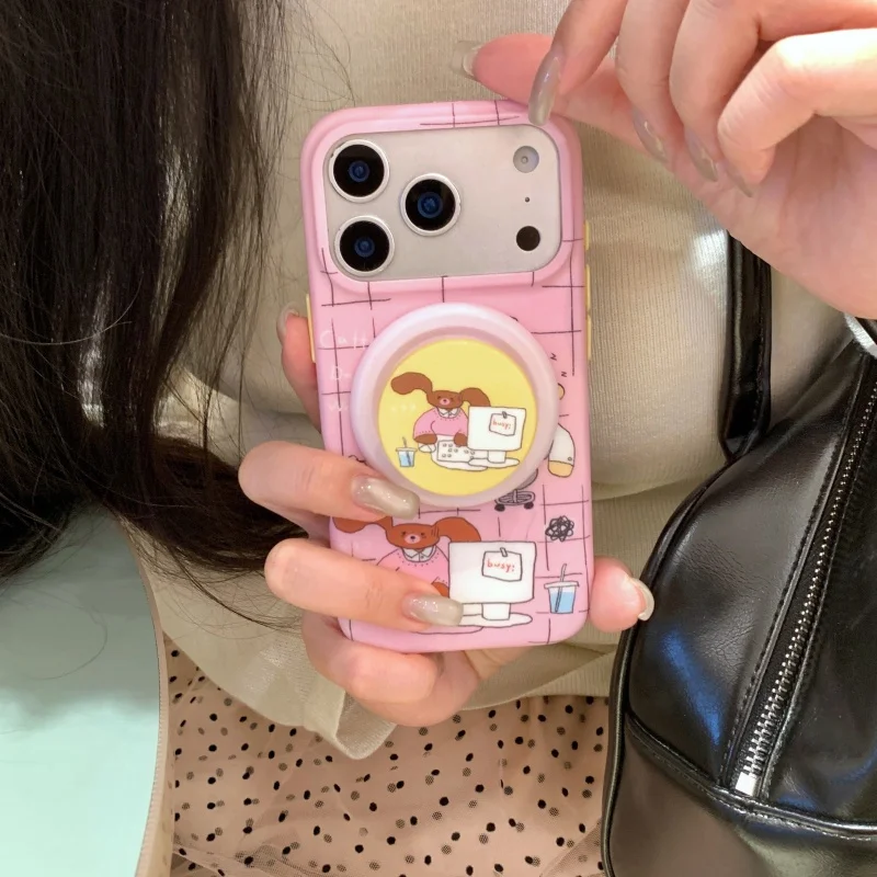 Funny Cute Work Little Bear Rabbit Magnetic Phone Case For iPhone 17 Pro 16 Pro Max 15 Pro Back Cover with Stand Korean Cartoon
Funny Cute Work Little Bear Rabbit Magnetic Phone Case For iPhone 17 Pro 16 Pro Max 15 Pro Back Cover with Stand Korean Cartoon