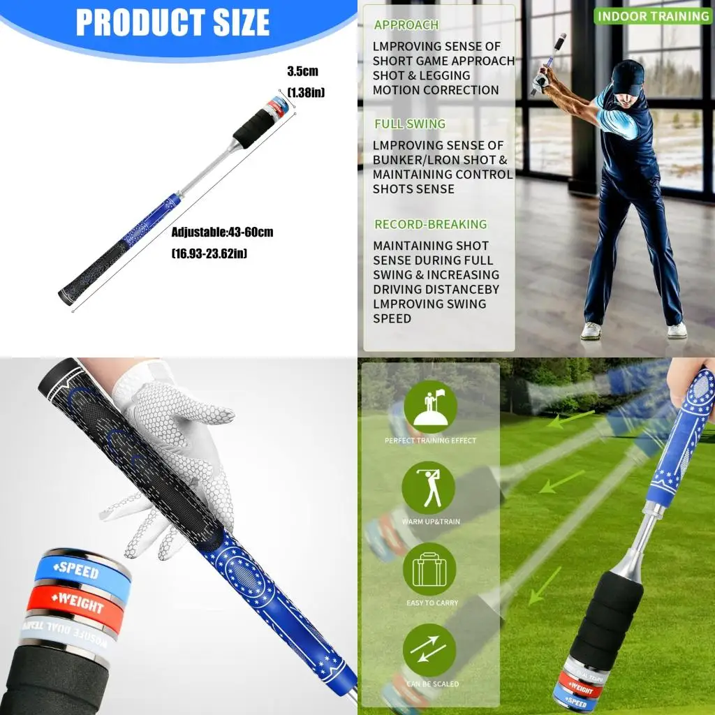 Telescopic Trainer with Sound Feedback Adjustable Weight Golf Swing Trainer
Telescopic Trainer with Sound Feedback Adjustable Weight Golf Swing Trainer