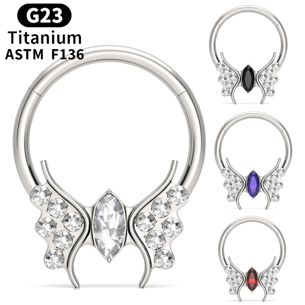 F136 G23 Titanium Piercing Helix Septum Nose Ring CZ Wing Hoop 16G Daith Tragus Clicker Cartilage Conch Earring Piercing Jewelry
F136 G23 Titanium Piercing Helix Septum Nose Ring CZ Wing Hoop 16G Daith Tragus Clicker Cartilage Conch Earring Piercing Jewelry