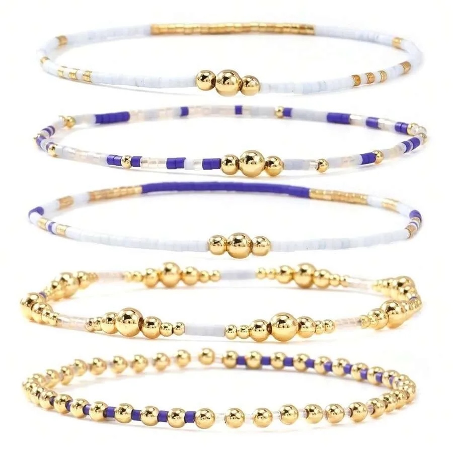 14K Gold Beaded Ball Stackable Bracelets For Women, Bohemian Stretch Colorful Seed Beads Bracelet Stack Fashion Holiday Jewelry
14K Gold Beaded Ball Stackable Bracelets For Women, Bohemian Stretch Colorful Seed Beads Bracelet Stack Fashion Holiday Jewelry