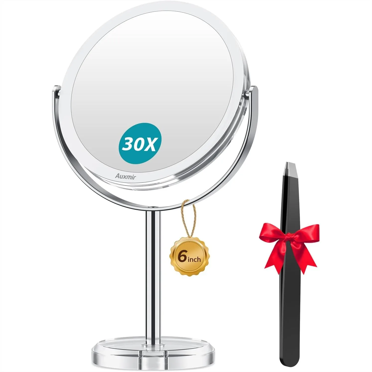 Double Sided Magnifying Mirror, 30X/1X Makeup Mirror with Tweezer, 360° Rotation Portable Tabletop Mirror for Dressing Table
Double Sided Magnifying Mirror, 30X/1X Makeup Mirror with Tweezer, 360° Rotation Portable Tabletop Mirror for Dressing Table