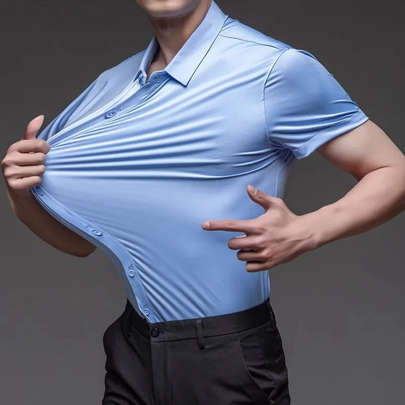 High Quality Dress Shirts for Men Business Casual Seamless Wrinkle Resistant Button Soft Elastic Luxurious Male White Clothing
High Quality Dress Shirts for Men Business Casual Seamless Wrinkle Resistant Button Soft Elastic Luxurious Male White Clothing
