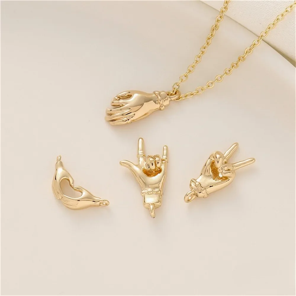 14K Package Gold Than The Heart OK Love You Ye Gesture Pendant Diy Accessories Handmade Bracelet Necklace Decoration Small Charm
14K Package Gold Than The Heart OK Love You Ye Gesture Pendant Diy Accessories Handmade Bracelet Necklace Decoration Small Charm
