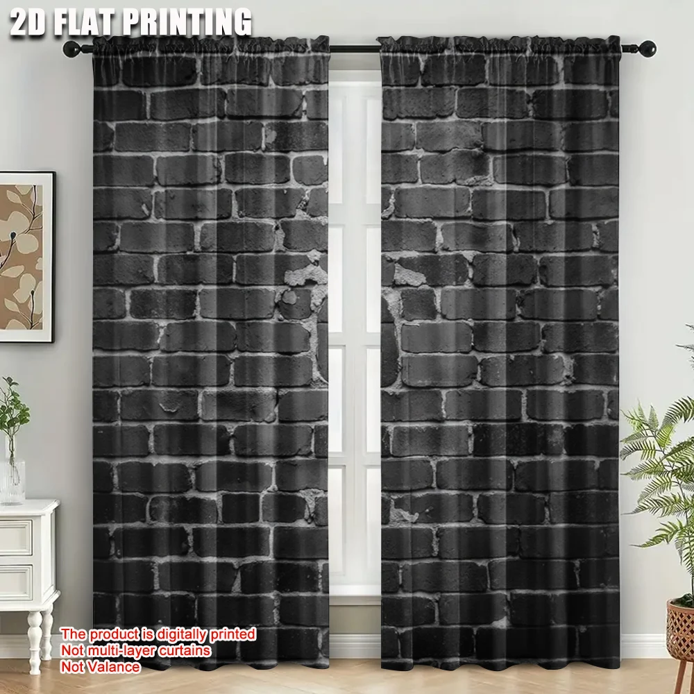 2pc,2D plane printing Light Filtering Curtains Black Brick Versatile Durable Polyester (without rod) Art Deco Festive Perfect
2pc,2D plane printing Light Filtering Curtains Black Brick Versatile Durable Polyester (without rod) Art Deco Festive Perfect