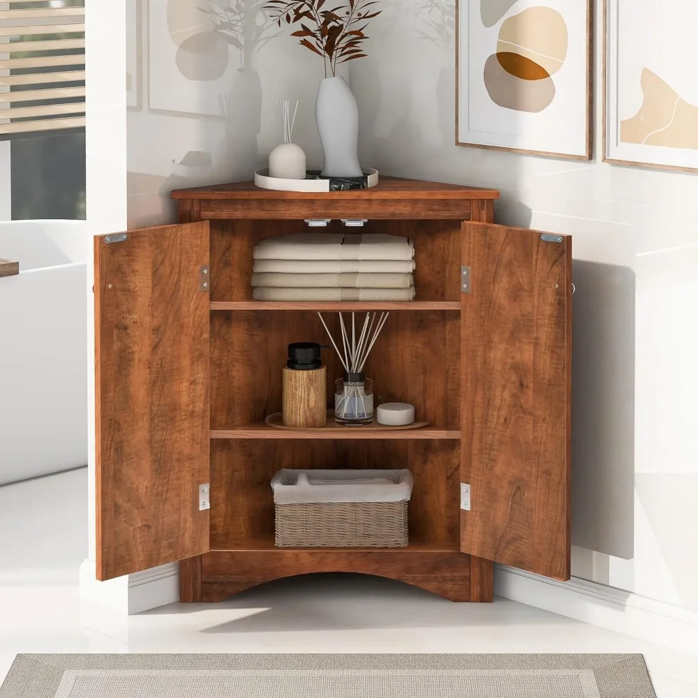 Brown Triangle Bathroom Storage Cabinet with Adjustable Shelves, Freestanding Floor Cabinet for Home
Brown Triangle Bathroom Storage Cabinet with Adjustable Shelves, Freestanding Floor Cabinet for Home