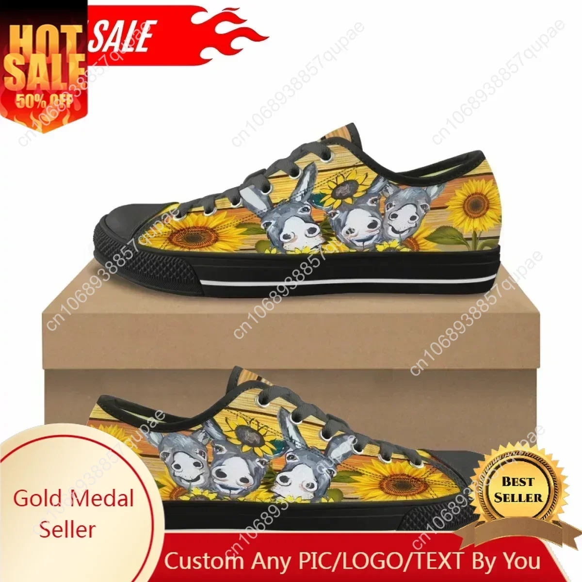 Farm Donkey Sunflower Pattern Print Made Women's Casual Flat Shoes Classic Canvas Shoes Outdoor Sports Low Top Sneakers
Farm Donkey Sunflower Pattern Print Made Women's Casual Flat Shoes Classic Canvas Shoes Outdoor Sports Low Top Sneakers