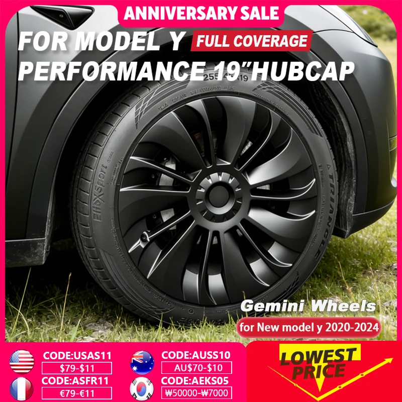 4PCS 19 Inch Wheel Cover for Tesla Model Y Performance Replacement Automobile Hubcap Full Rim Cover Car Accessories 2018-2024
4PCS 19 Inch Wheel Cover for Tesla Model Y Performance Replacement Automobile Hubcap Full Rim Cover Car Accessories 2018-2024
