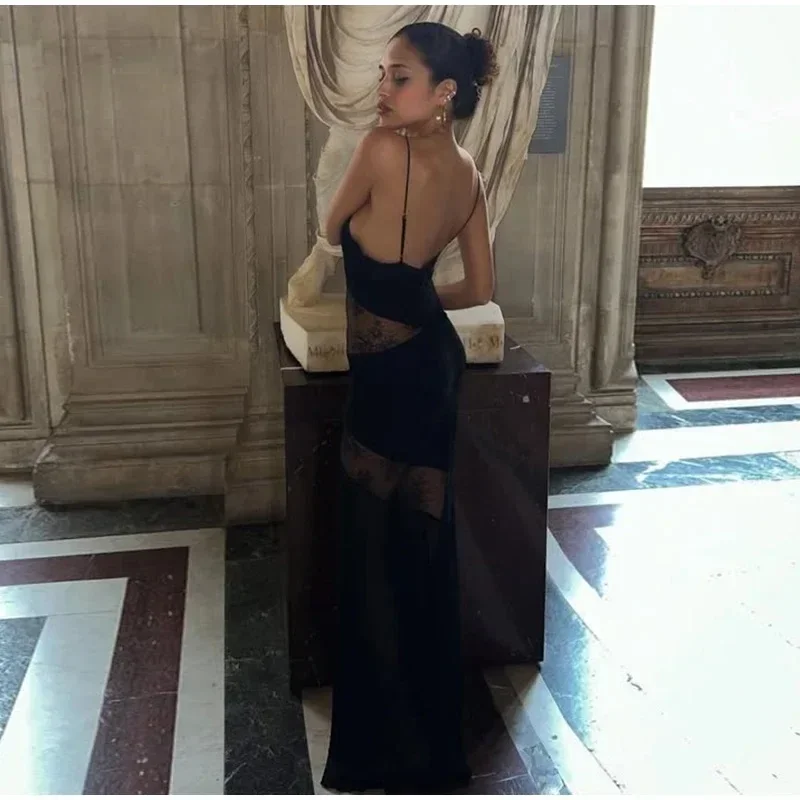 Lace See Through Sling Maxi Dress Women Sexy Slim Backless Sleeveless Long Dresses Female Summer Chic Party Evening Robes Платье
Lace See Through Sling Maxi Dress Women Sexy Slim Backless Sleeveless Long Dresses Female Summer Chic Party Evening Robes Платье