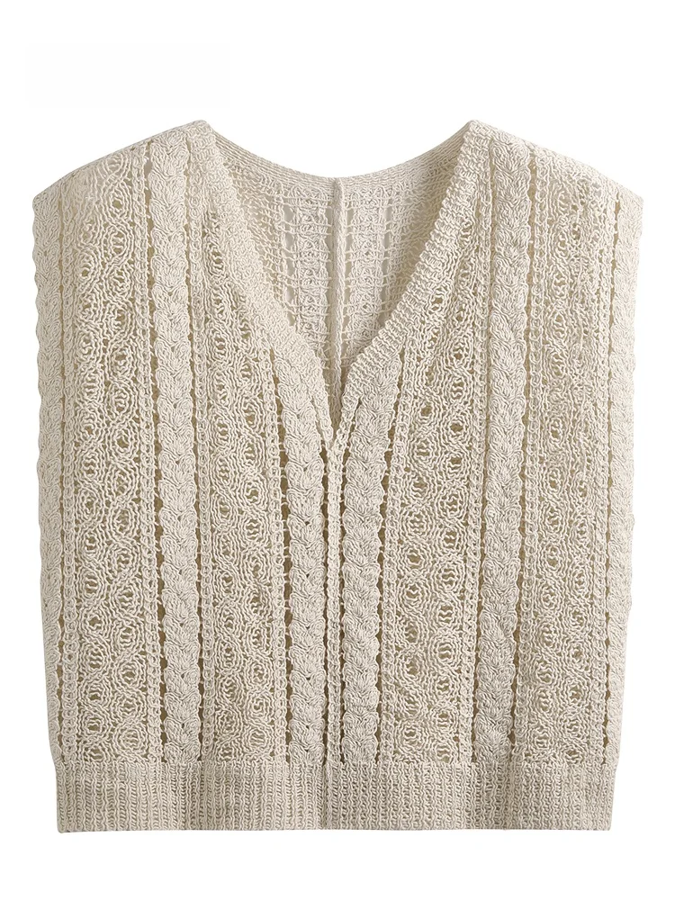 JZZDEMM Women's Knitted Vest Summer Hollow out Vertical Stripe Design Fashionable Outerwear Trendy Cotton Blend Fabric
JZZDEMM Women's Knitted Vest Summer Hollow out Vertical Stripe Design Fashionable Outerwear Trendy Cotton Blend Fabric