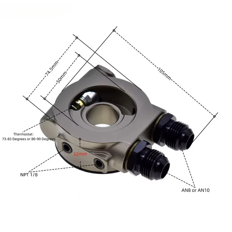 80 ° constant temperature oil cooler adapter, oil temperature and pressure sensor
80 ° constant temperature oil cooler adapter, oil temperature and pressure sensor