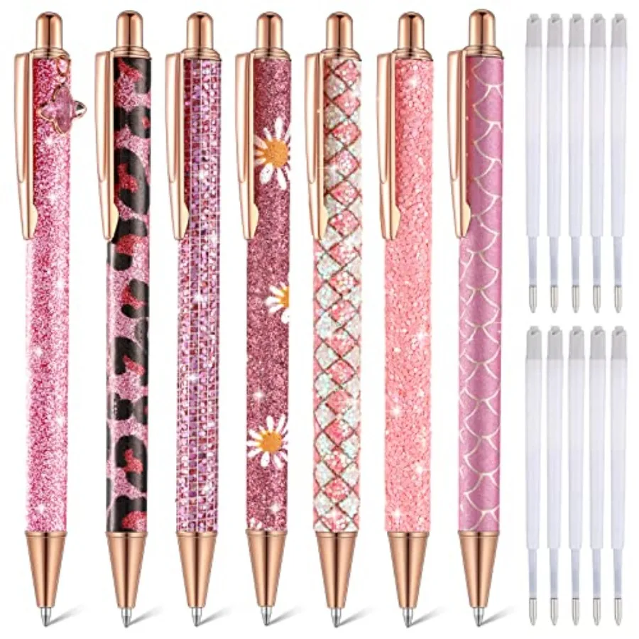 7 Pcs Fancy Pens for Women Sparkly Pens with 10 Pcs Black Ink Refills Pretty Gifts for Girls Office School Christmas Graduation
7 Pcs Fancy Pens for Women Sparkly Pens with 10 Pcs Black Ink Refills Pretty Gifts for Girls Office School Christmas Graduation