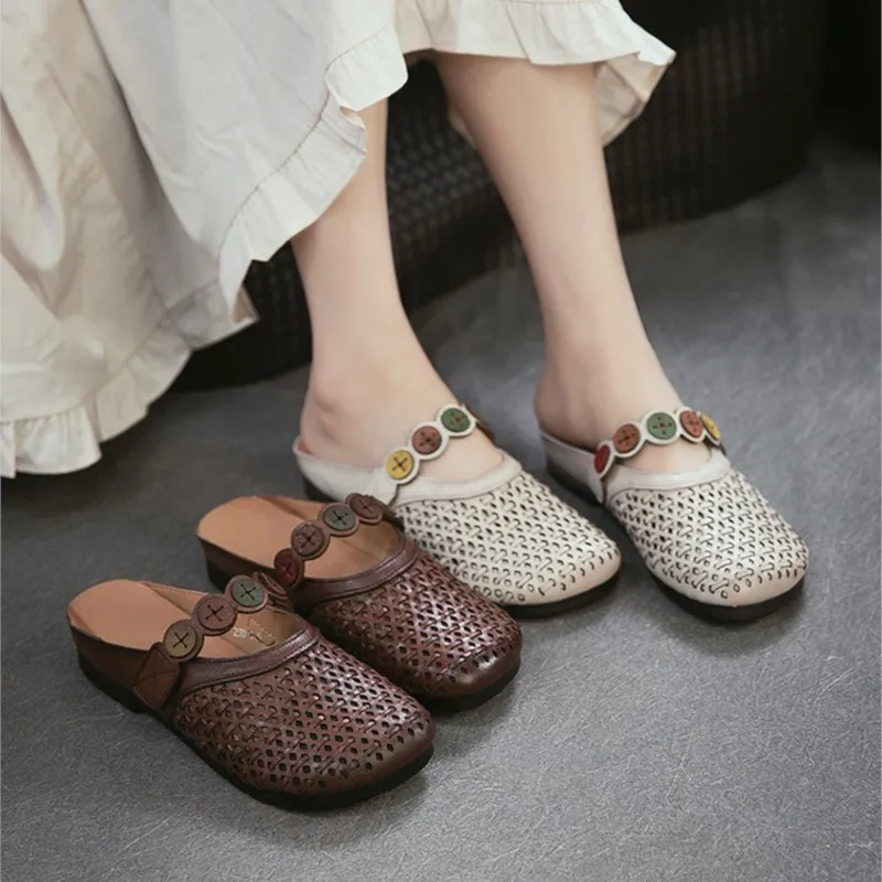 2026 Summer New Lightweight Genuine Leather Round Toe Slippers Hollow-out Breathable Versatile Retro Women's Shoes
2026 Summer New Lightweight Genuine Leather Round Toe Slippers Hollow-out Breathable Versatile Retro Women's Shoes