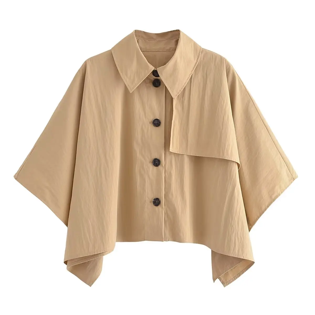 Women2024Summer New Fashion Standard Short Coat Vintage Lapel Button Accessories Chic Cape Coat Mujer
Women2024Summer New Fashion Standard Short Coat Vintage Lapel Button Accessories Chic Cape Coat Mujer