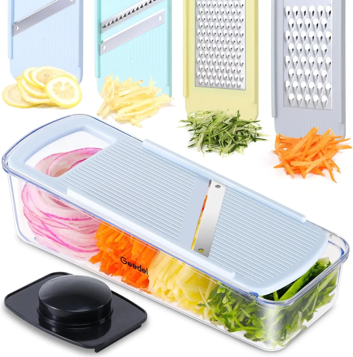 Professional Mandoline Slicer for Kitchen, Multi-Purpose Vegetable Cutter for Veggies Fruits Cheese
Professional Mandoline Slicer for Kitchen, Multi-Purpose Vegetable Cutter for Veggies Fruits Cheese