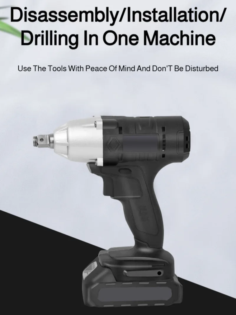 Auto repair tool impact wrench high torque brushless electric wrench lithium battery rechargeable air cannon tool set 
Auto repair tool impact wrench high torque brushless electric wrench lithium battery rechargeable air cannon tool set