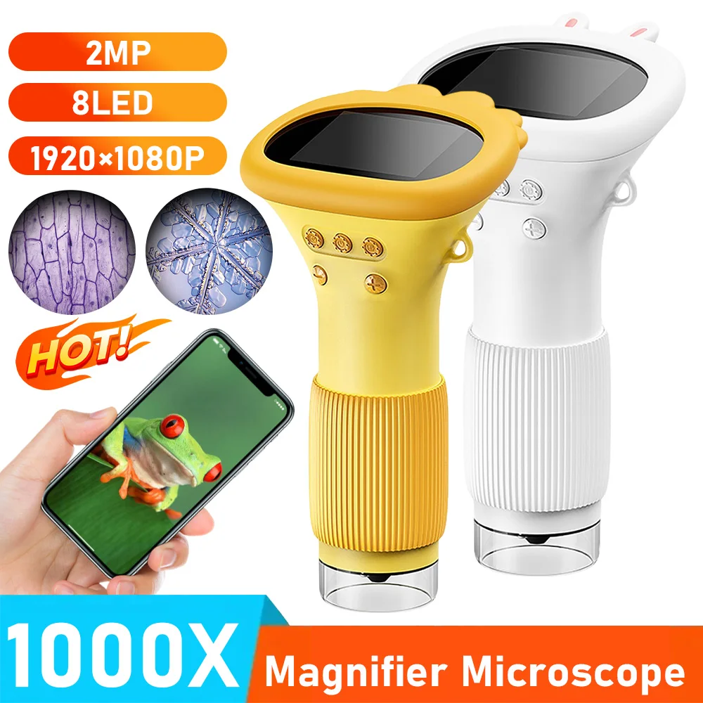 Microscope for Kids Pocket Portable 2Inch IPS Screen 1000X Handheld Digital Magnifier Microscopes With LED Photo Video Function
Microscope for Kids Pocket Portable 2Inch IPS Screen 1000X Handheld Digital Magnifier Microscopes With LED Photo Video Function