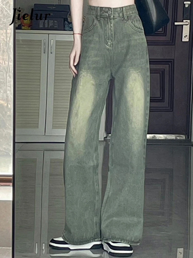 Jielur Green Vintage High Waist Slim Women's Jeans American Style Fashion Casual Female Jeans Streetwear Pockets Wide Leg Pants
Jielur Green Vintage High Waist Slim Women's Jeans American Style Fashion Casual Female Jeans Streetwear Pockets Wide Leg Pants