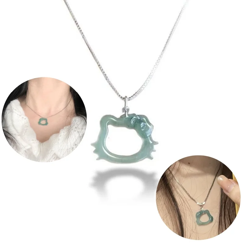 Luxury Green Anime Chain Necklace Lovely Cartoon Hello Kitty Hollowed Crystal Ring Kawaii Bracelet for Women Girl Birthday Gift
Luxury Green Anime Chain Necklace Lovely Cartoon Hello Kitty Hollowed Crystal Ring Kawaii Bracelet for Women Girl Birthday Gift