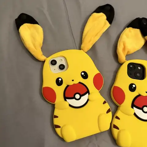 For iPhone 15 Pro Max 14 Pro Max 13 12 11 So Cute 3D Cartoon Phone Case Soft Silicone Fur Plush long Ears Strap Cover