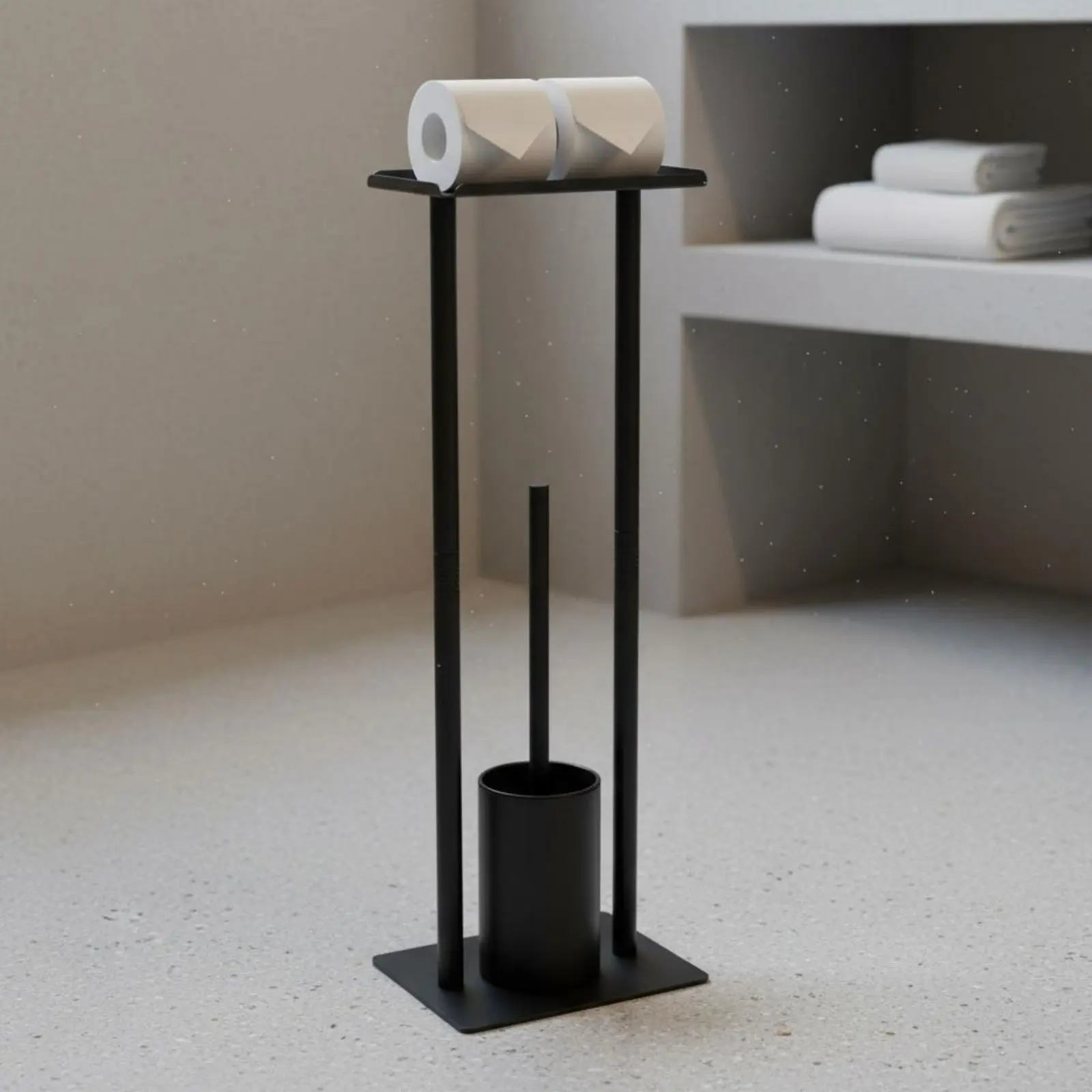 Bathroom Tissue Holder Stand with Brush Holder Multifunctional Floor Standing Bathroom Tissue Stand Easy to Install Long-Lasting
Bathroom Tissue Holder Stand with Brush Holder Multifunctional Floor Standing Bathroom Tissue Stand Easy to Install Long-Lasting