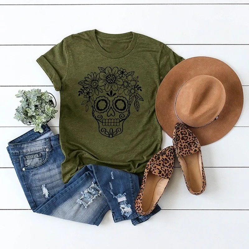 Women T Shirt Skull Head Print Tshirt Women Short Sleeve O Neck Loose T-shirt Ladies Summer Causal Tee Shirt Clothes
Women T Shirt Skull Head Print Tshirt Women Short Sleeve O Neck Loose T-shirt Ladies Summer Causal Tee Shirt Clothes