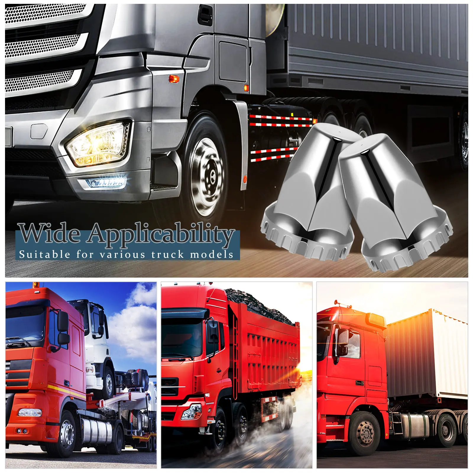 20Pcs Semi Lug Nut Covers Heavy Duty Plastic Chrome Finish Wheel Accessories for Truck Trailer Hub Fast Installation
20Pcs Semi Lug Nut Covers Heavy Duty Plastic Chrome Finish Wheel Accessories for Truck Trailer Hub Fast Installation