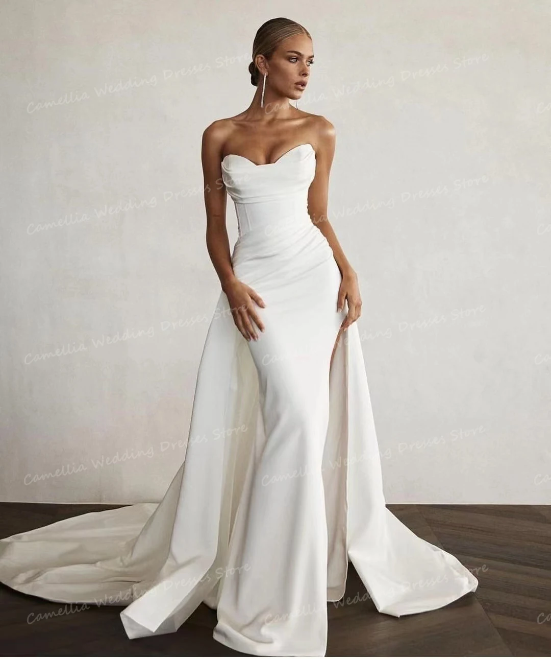 Luxury Wedding Dresses Women's Mermaid Sexy Sleeveless Detachable Sweep Train Bridal Gowns Formal Elegant Vestido Robe De Mariée
Luxury Wedding Dresses Women's Mermaid Sexy Sleeveless Detachable Sweep Train Bridal Gowns Formal Elegant Vestido Robe De Mariée