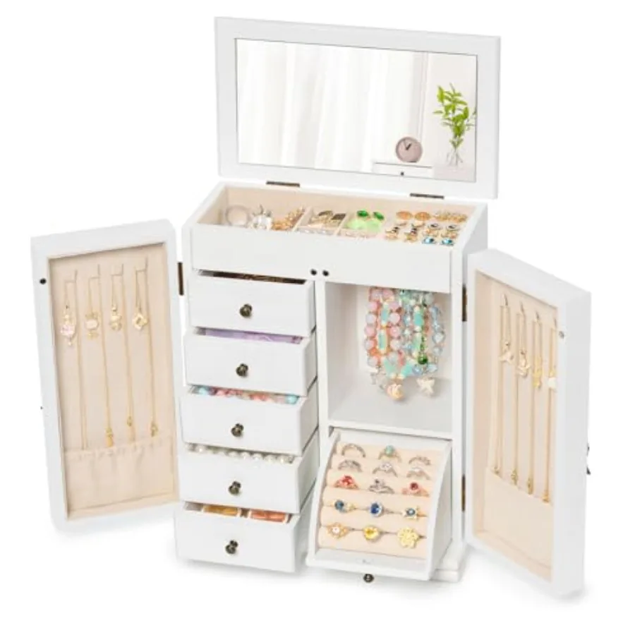 Jewelry Box Organizer Farmhouse Wooden Jewelry Boxes for Women Girls 6 Layer Jewelry Case Storage with Bracelet Holder Display
Jewelry Box Organizer Farmhouse Wooden Jewelry Boxes for Women Girls 6 Layer Jewelry Case Storage with Bracelet Holder Display
