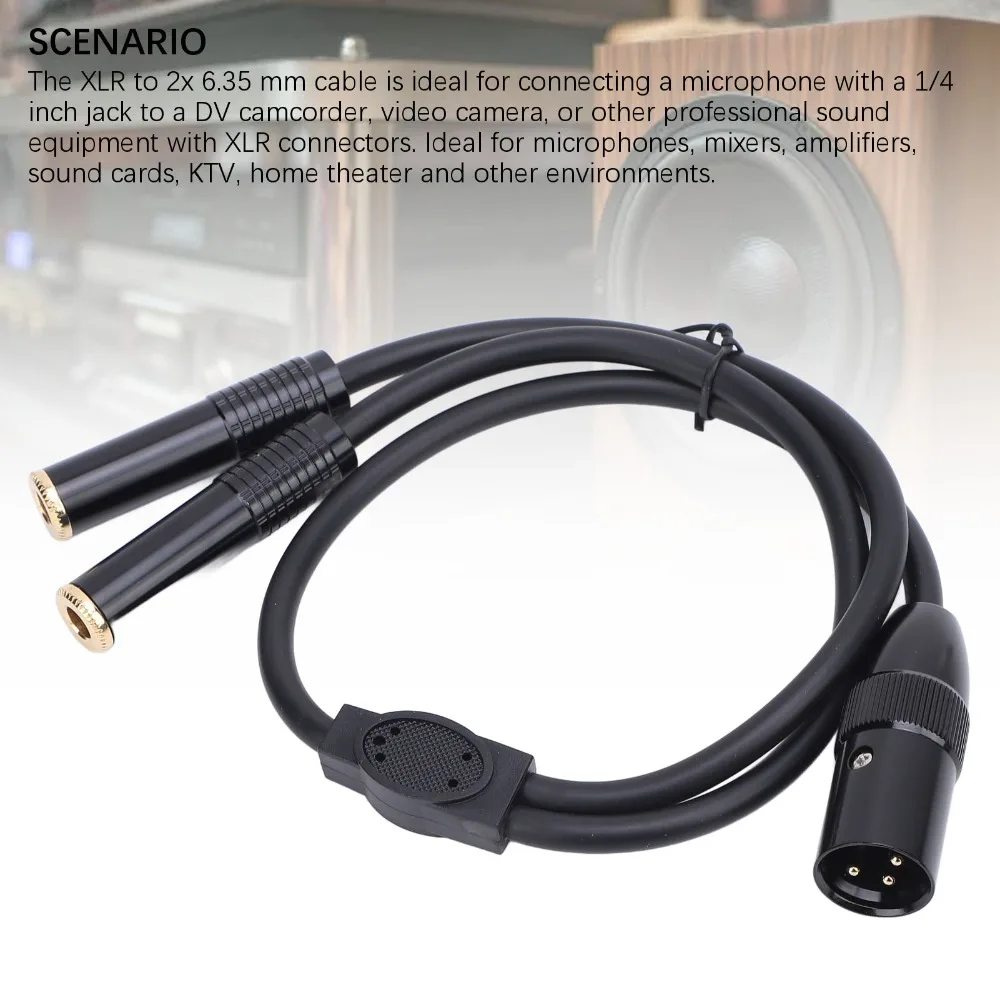 Gold Plated 3Pin XLR Male to Dual 6.35mm Female Plug and Play XLR Male to Dual 1/4inch Microphone Cable Stereo Converter Cable
Gold Plated 3Pin XLR Male to Dual 6.35mm Female Plug and Play XLR Male to Dual 1/4inch Microphone Cable Stereo Converter Cable