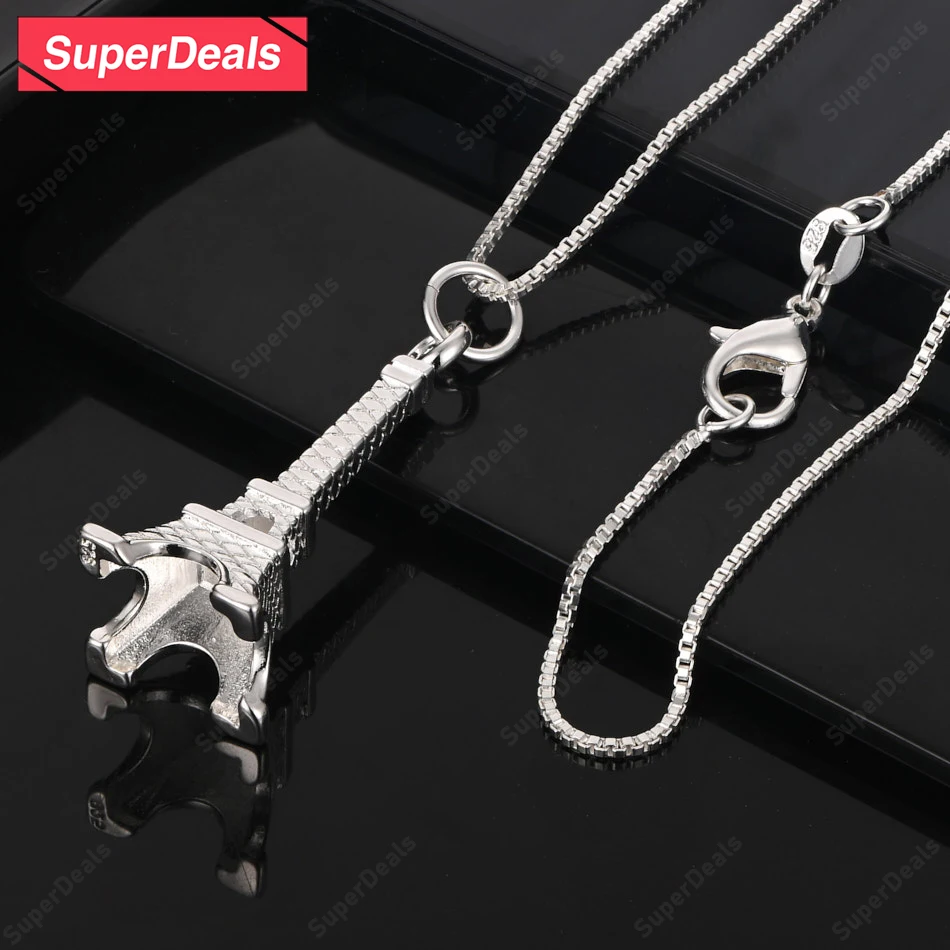 SuperDeals 16-30 Inch 925 Sterling Silver Paris Eiffel Tower Pendant Necklace For Women Birthday Party Fashion Original Jewelry
SuperDeals 16-30 Inch 925 Sterling Silver Paris Eiffel Tower Pendant Necklace For Women Birthday Party Fashion Original Jewelry