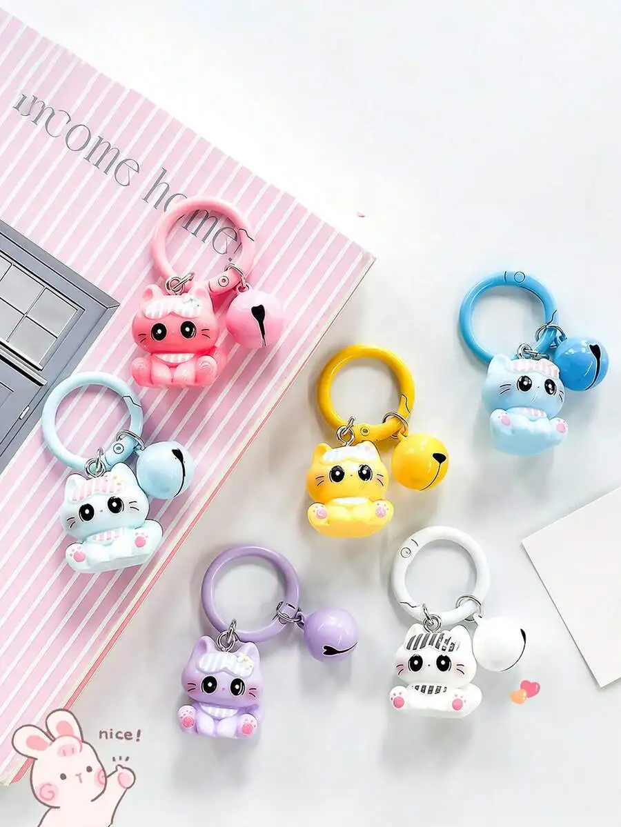 6pcs/Set New 3D Cartoon Cat Bell Keychain, Cute Pendant Decoration For Student Backpack, Girl Bag Accessories, Gift For Friends
6pcs/Set New 3D Cartoon Cat Bell Keychain, Cute Pendant Decoration For Student Backpack, Girl Bag Accessories, Gift For Friends