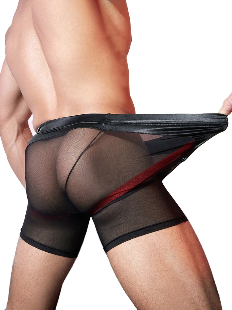New U Pouch Men's Erotic Underwear Fully Transparent Tempting Fitness Slim Fit Long Boxer Jockstrap Leather Mesh Patchwork Pants
New U Pouch Men's Erotic Underwear Fully Transparent Tempting Fitness Slim Fit Long Boxer Jockstrap Leather Mesh Patchwork Pants