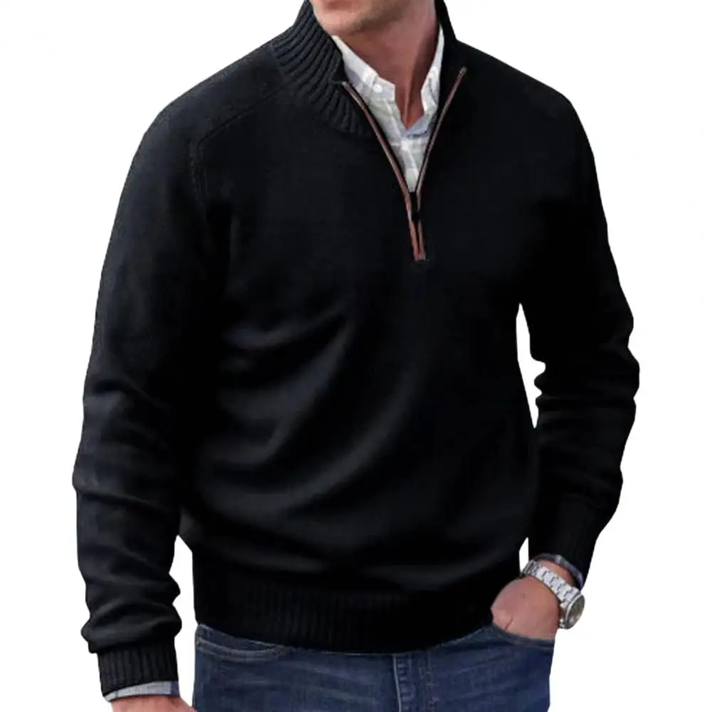 Winter Sweater Elegant Men's Half Zipper Knit Sweater Coat with Stand Collar Stylish Outerwear for Daily Wear School for A
Winter Sweater Elegant Men's Half Zipper Knit Sweater Coat with Stand Collar Stylish Outerwear for Daily Wear School for A