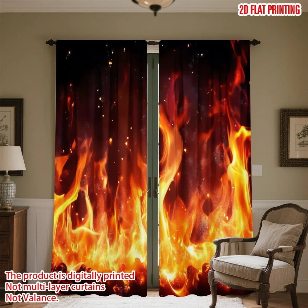 2D flat printing 2pcs Window Treatment Curtains Blazing Orange Flame Digital Printed Polyester Drapes Seasonal Party & Holiday
2D flat printing 2pcs Window Treatment Curtains Blazing Orange Flame Digital Printed Polyester Drapes Seasonal Party & Holiday