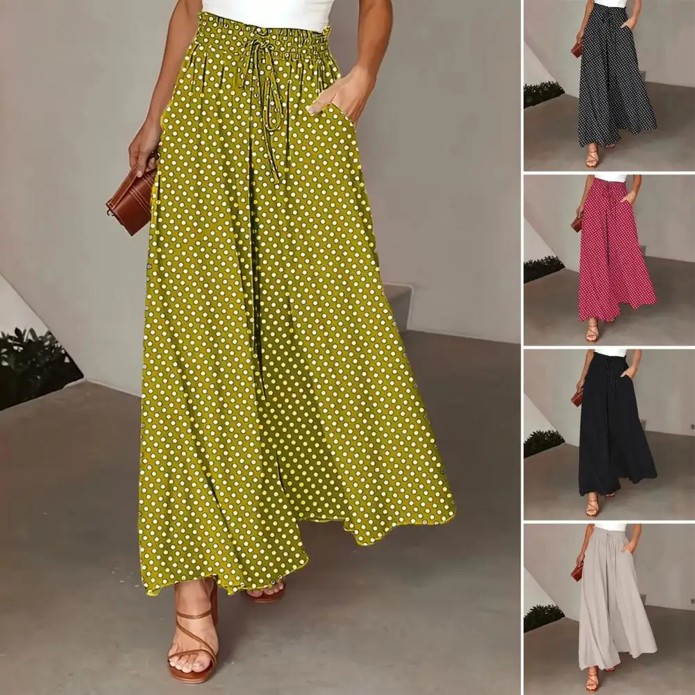 Fashion Long Trousers Women Dot Pants Women's High Waist Wide Leg Pants with Lace-up Detail Dot Print Design Loose Fit Trousers
Fashion Long Trousers Women Dot Pants Women's High Waist Wide Leg Pants with Lace-up Detail Dot Print Design Loose Fit Trousers