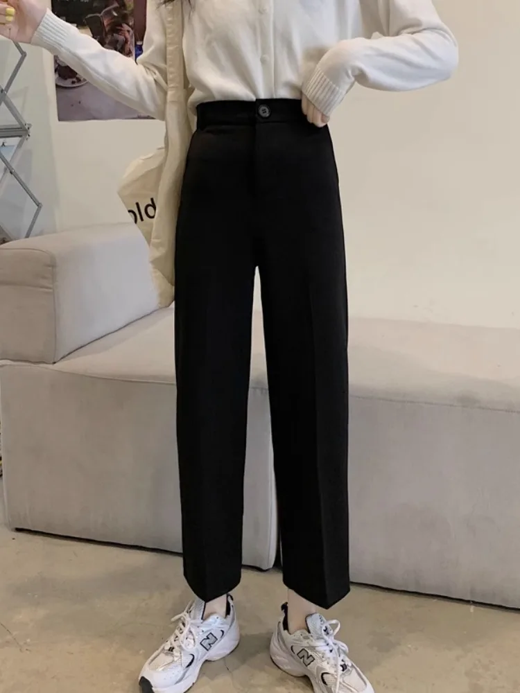 Брюки-костюмные прямые с зауженным низом с высокой талией, повседневные, больших размеров, женские, модные, весенние, новые, стройнящие, из прочного материала
Брюки-костюмные прямые с зауженным низом с высокой талией, повседневные, больших размеров, женские, модные, весенние, новые, стройнящие, из прочного материала