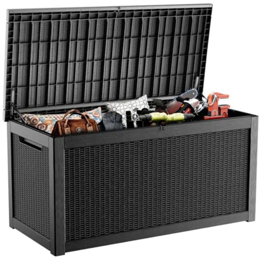 Deck Box Outdoor, Waterproof Resin Storage Box with Lockable Lid, Gray, Weatherproof for Patio Cushions and Garden Tools
Deck Box Outdoor, Waterproof Resin Storage Box with Lockable Lid, Gray, Weatherproof for Patio Cushions and Garden Tools