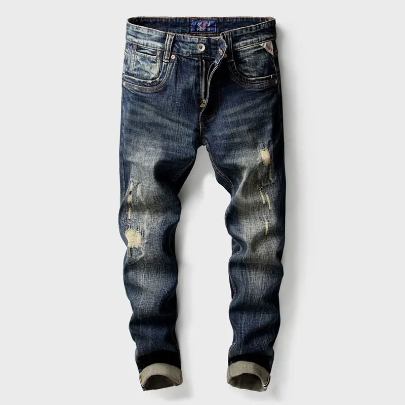 Street Fashion Men Jeans High Quality Retro Black Blue Stretch Slim Fit Ripped Jeans Men Patched Designer Vintage Denim Pants
Street Fashion Men Jeans High Quality Retro Black Blue Stretch Slim Fit Ripped Jeans Men Patched Designer Vintage Denim Pants