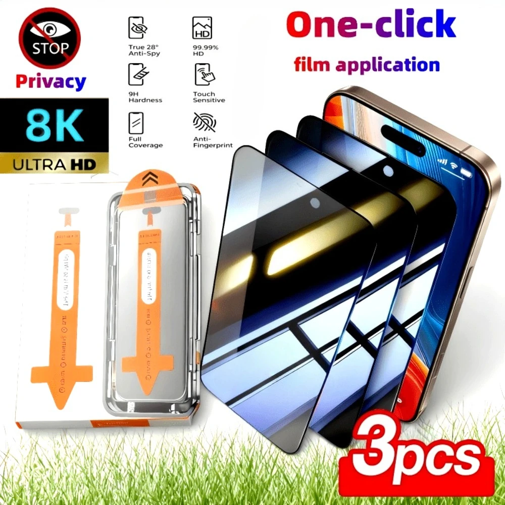 3Pcs Privacy Full Screen Protector for iPhone 17 15 16 14 Pro Max 16e 17e 12 13 Pro Air 15 14 Plus Dust Free Installation Glass
3Pcs Privacy Full Screen Protector for iPhone 17 15 16 14 Pro Max 16e 17e 12 13 Pro Air 15 14 Plus Dust Free Installation Glass