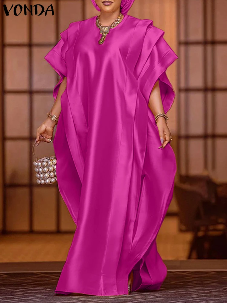 VONDA Plus Size Women Maxi Dress 2025 Summer Elegant Short Sleeve Ruffled Satin Party Sundress Casual Loose Solid Robe Femme
VONDA Plus Size Women Maxi Dress 2025 Summer Elegant Short Sleeve Ruffled Satin Party Sundress Casual Loose Solid Robe Femme