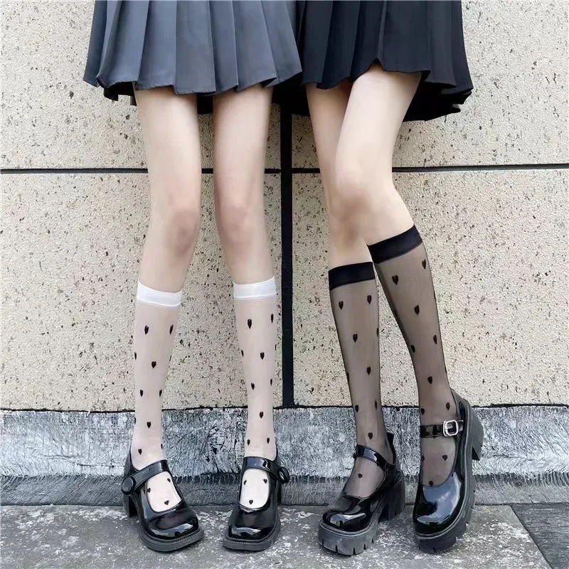 Cute Heart White Lace Knee Socks for Girls Preppy JK School Uniform Thin Silk Stockings with Love Design Teen Leggings for Skirt
Cute Heart White Lace Knee Socks for Girls Preppy JK School Uniform Thin Silk Stockings with Love Design Teen Leggings for Skirt