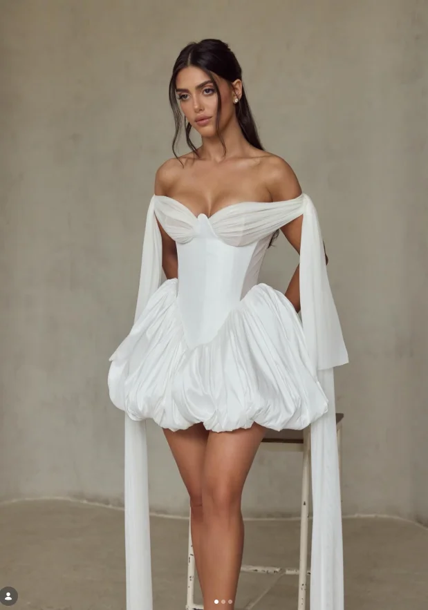 Summer Holiday Beach Short Prom Party Dresses Off Shoulder Cape Corset Top Evening Reception Gown vestidos elegantes Customized
Summer Holiday Beach Short Prom Party Dresses Off Shoulder Cape Corset Top Evening Reception Gown vestidos elegantes Customized