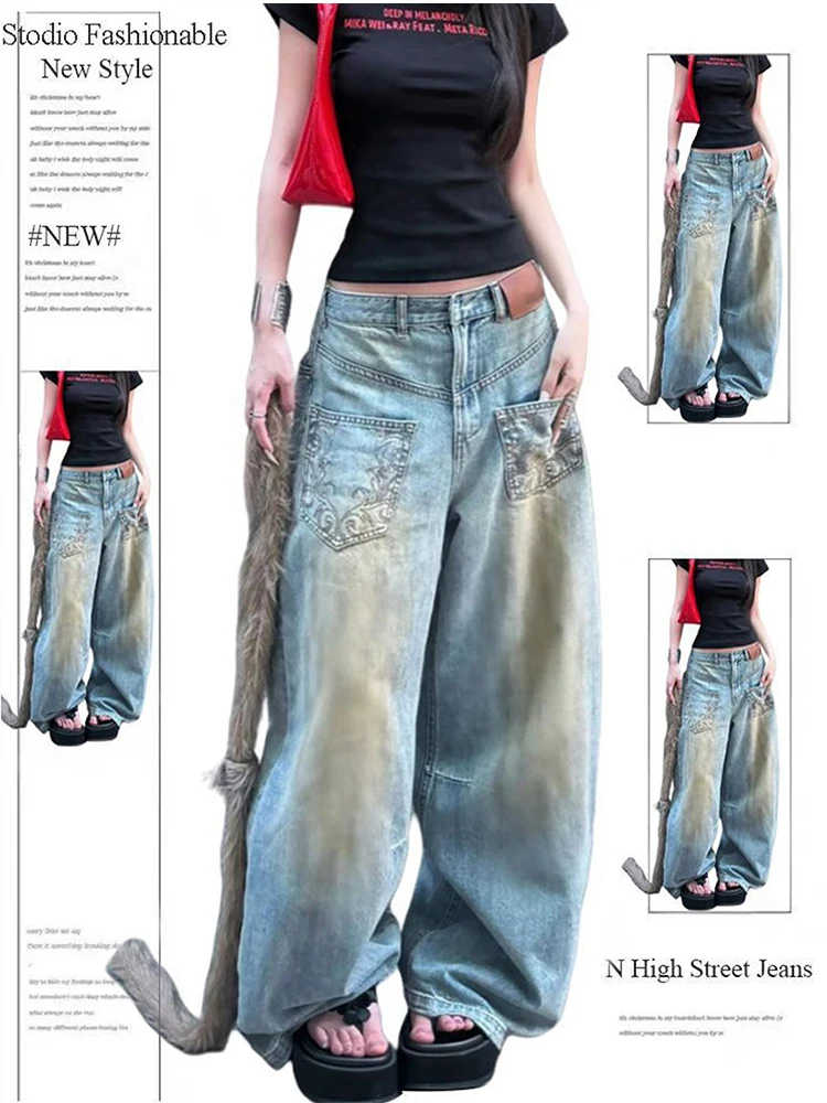 Осень-зима женские модные старые деньги винтажные джинсы Харадзюку японский Abi Y2K уличная одежда мешковатые джинсовые брюки для мам гранж киберпанк
Осень-зима женские модные старые деньги винтажные джинсы Харадзюку японский Abi Y2K уличная одежда мешковатые джинсовые брюки для мам гранж киберпанк