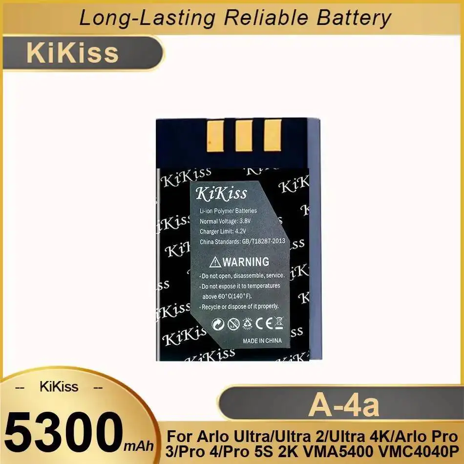 Safe For Arlo Ultra 2 4K Pro 3 4 5S 2K VMA5400 VMC4040P 5300Mah A-4A High-Capacity Camera Battery
Safe For Arlo Ultra 2 4K Pro 3 4 5S 2K VMA5400 VMC4040P 5300Mah A-4A High-Capacity Camera Battery