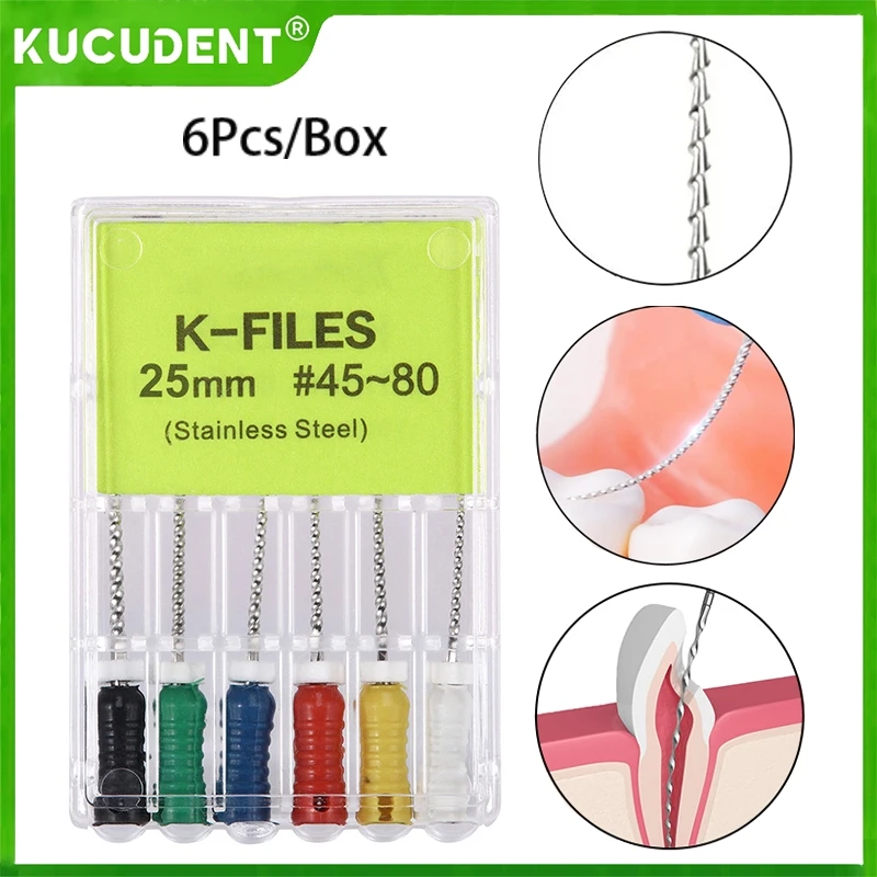 6Pcs/Pack Dental Hand Use K-Files 21mm/25mm Stainless Steel Endodontic Root Canal Files for Root Canal Treatment Dentist Tools
6Pcs/Pack Dental Hand Use K-Files 21mm/25mm Stainless Steel Endodontic Root Canal Files for Root Canal Treatment Dentist Tools