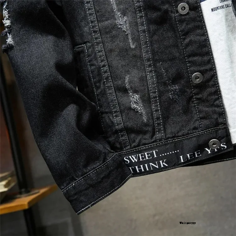Men Brand Denim Jacket Streetwear Punk Motorcycle Ripped Print Cowboy Coats High Quality Casual Hole Loose Male Jeans Outwear 24 S73bef560564d46e8842029bf11ae2d79R