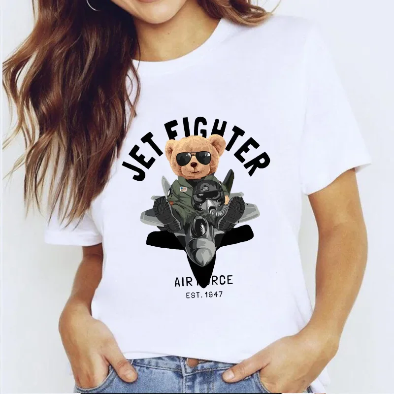 Explosive Women's Teddy Bear Graphic Print Casual Short-sleeved T-shirt Ladies Designer Retro Y2k Vintage Soft Cotton Tees
Explosive Women's Teddy Bear Graphic Print Casual Short-sleeved T-shirt Ladies Designer Retro Y2k Vintage Soft Cotton Tees