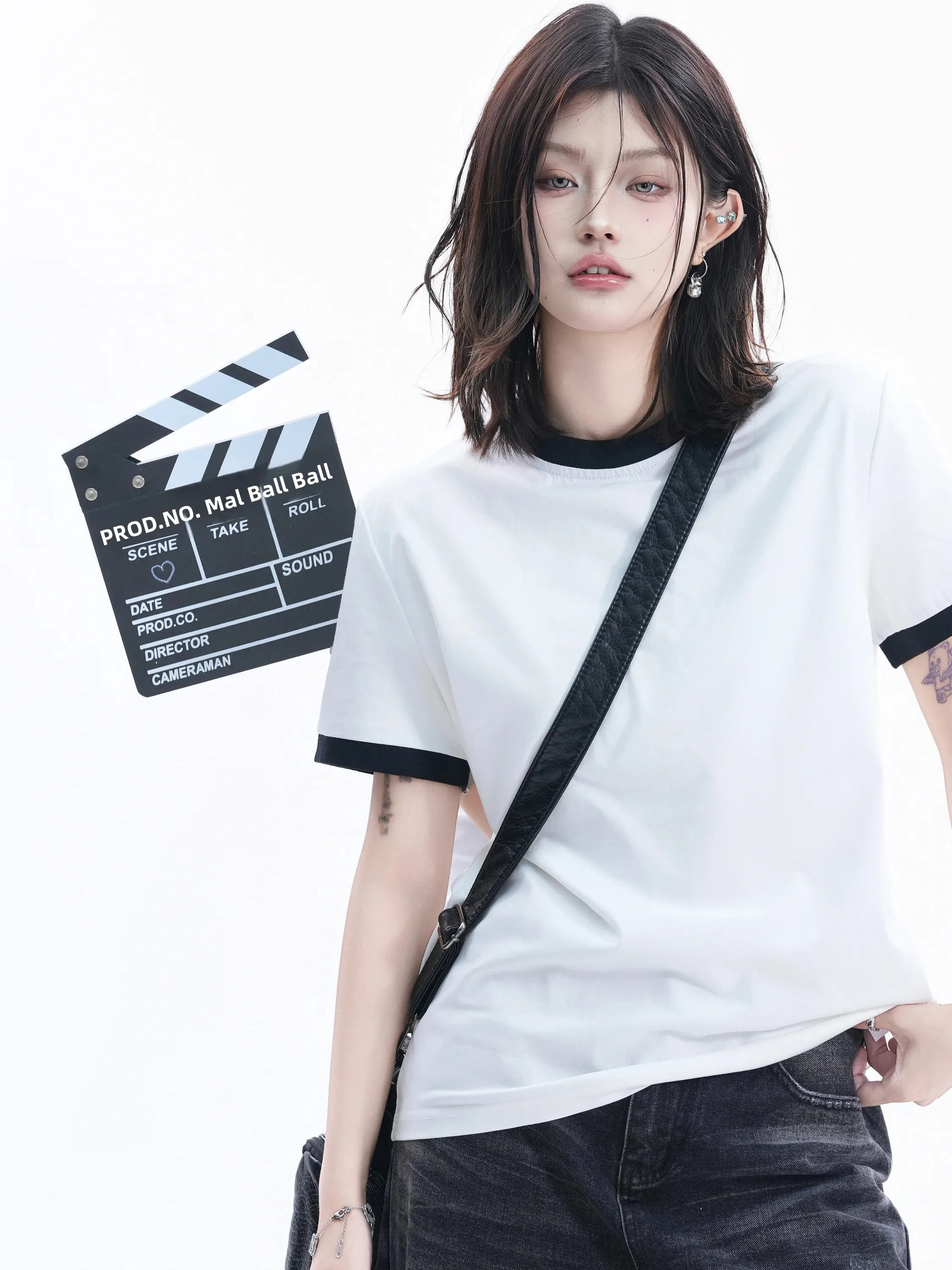 American Color Block T-Shirt Women Summer Loose Casual Versatile Couple round Neck INS Short Sleeve Top Cotton Polyester Blend
American Color Block T-Shirt Women Summer Loose Casual Versatile Couple round Neck INS Short Sleeve Top Cotton Polyester Blend